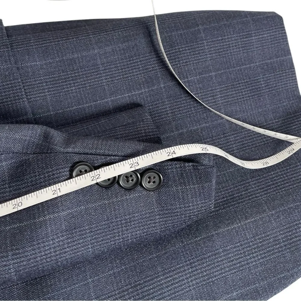 Brooks Brothers Madison 1818 blue windowpane wool men’s sportcoat blazer 41L